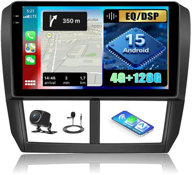 Main image of 4G+128G for Subaru Forester Impreza WRX Impreza WRX 2008-2012 Android 15 Car Stereo Radio with Wireless CarPlay Android Auto, 91280 * 720P IPS Touchscreen, Bluetooth5.0, GPS, WiFi, AHD Rear Camera