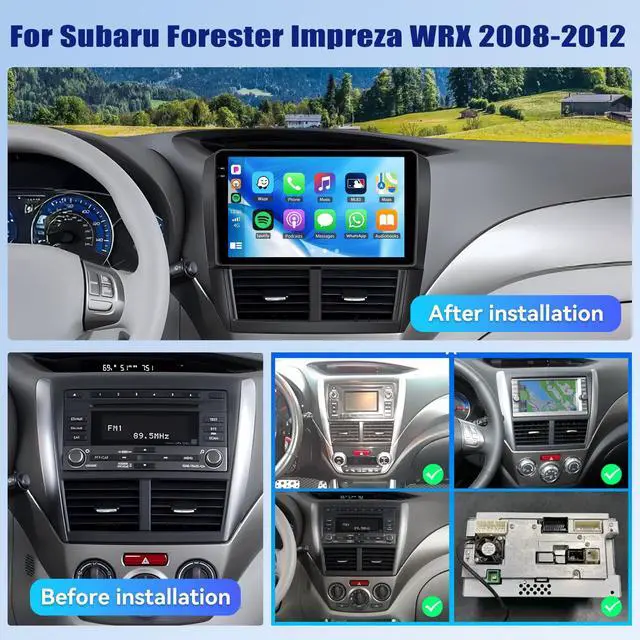 Alt view image 2 of 6 - 4G+128G for Subaru Forester Impreza WRX Impreza WRX 2008-2012 Android 15 Car Stereo Radio with Wireless CarPlay Android Auto, 91280 * 720P IPS Touchscreen, Bluetooth5.0, GPS, WiFi, AHD Rear Camera