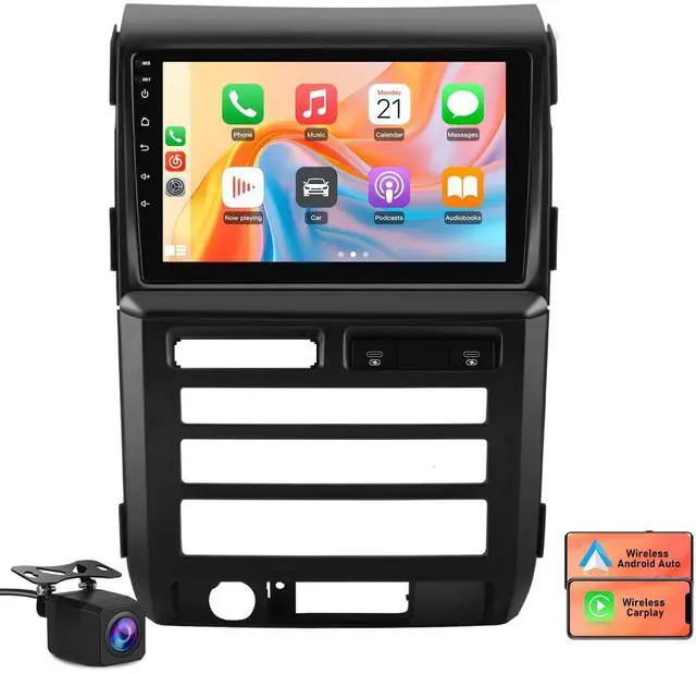 Main image of 4Core 64GB Car Stereo for Ford F150 2009 2010 2011 2012, 9" Touchscreen F150 Radio Upgrade with Wireless Carplay Android Auto GPS Navigation Backup Camera - (Auto AC Only)