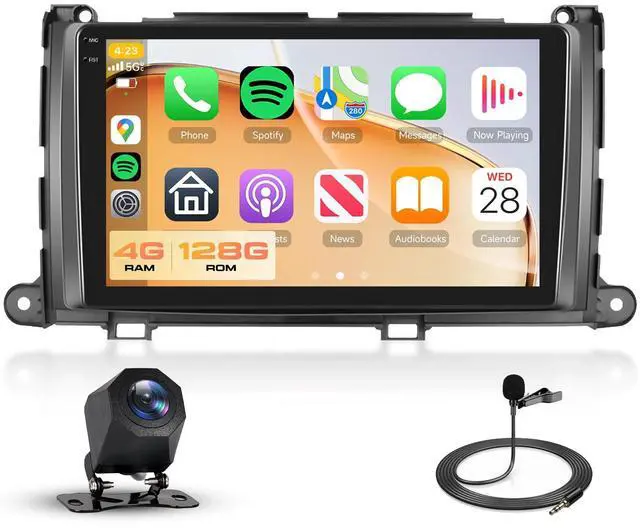 Main image of 4GB+128GB Car Stereo for for Toyota Sienna (2011-2014), 9-Inch in-Cell Touchscreen 720x1280P Android Car Radio Wireless CarPlay Android Auto FM BT WiFi