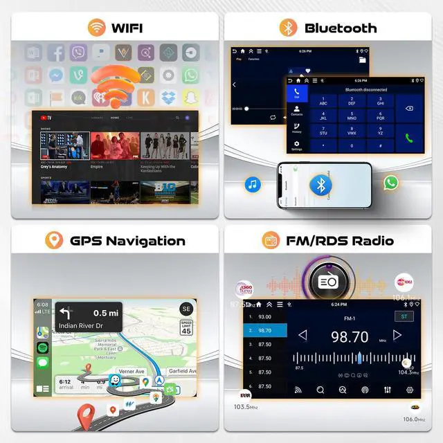 Alt view image 5 of 6 - 4GB+128GB Car Stereo for for Toyota Sienna (2011-2014), 9-Inch in-Cell Touchscreen 720x1280P Android Car Radio Wireless CarPlay Android Auto FM BT WiFi
