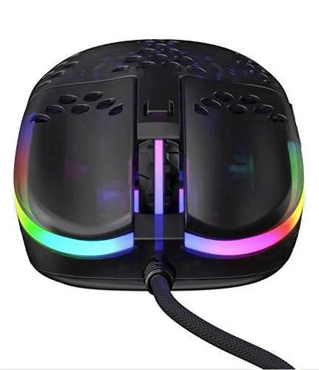 Alt view image 4 of 6 - MZ1, Ultra-Light Wired Gaming Mouse, Cutting-Edge Pixart 3389 Sensor, Unique Shape for Optimum Aim, Adjustable RGB Lighting, Zys Rail Edition