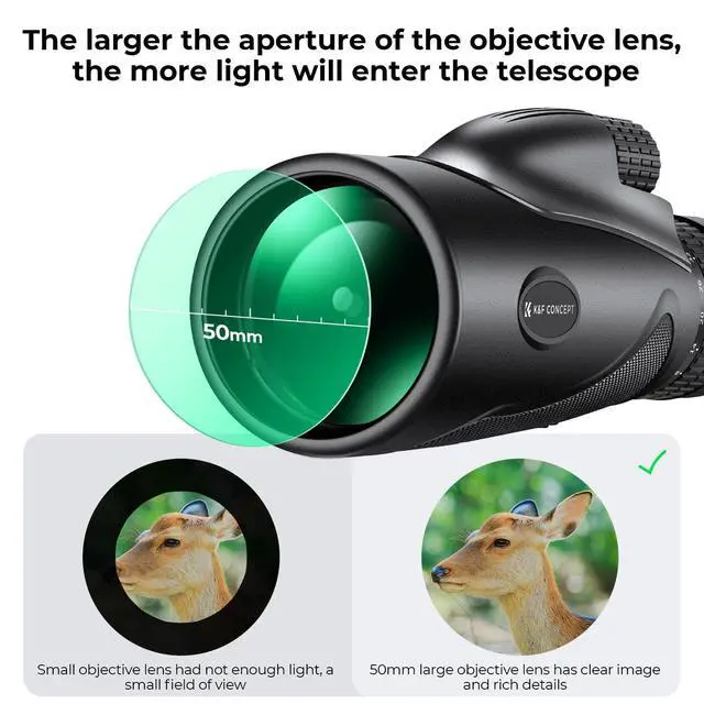 Alt view image 4 of 6 - 8-32X50 Zoom Monocular - High Power Dual Focus Prism Compact Monoculars for Kids Adults, with Phone Adapter, Low Light Night Vision, FMC Lens for Bird Watching Hunting Travel Camping Starg