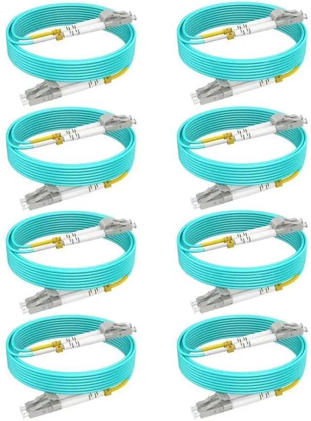 Main image of Multimode Fiber LC to LC, 10ft/3m-8PACK, OM4 MM Fiber Patch Cable Duplex 10G/40G/100G LSZH,