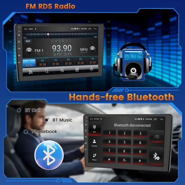 Alt view image 5 of 6 - 5Ghz WiFi 2G+64G Android 15 Car Radio for Mazda 2 2007-2014 Car Stereo with Wireless Carplay Android Auto,5.0 Bluetooth,Build-in EQ,9inch IPS Touchscreen,GPS,FM/RDS SWC AHD Backup Camera MIC