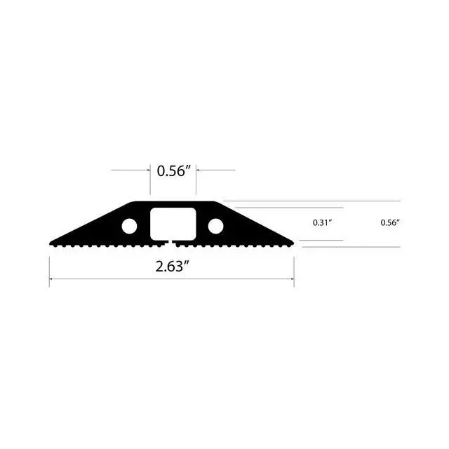 Alt view image 6 of 6 - 30ft Floor Cord Cover, Made in USA Linkable Cable Protector, Hide Extension Cords, Protect Cords, Prevent Cable Trips, Cord Hider, Heavy Duty - Cord Cavity = 0.56" (W) x 0.35" (H) - Black