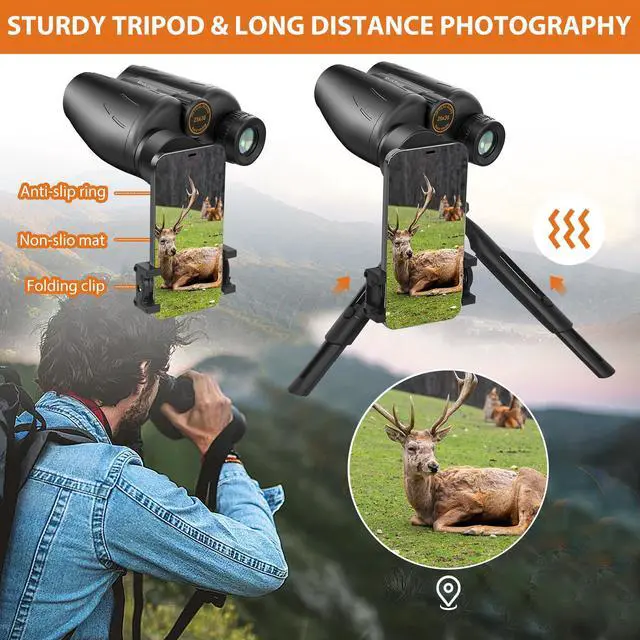 Alt view image 6 of 6 - 25x30 High-Precision Large Eyepiece Premium Binoculars for Adults with Universal Phone Adapter, Tripod Kit - Perfect for Bird Watching,Outdoor Sports and Hiking