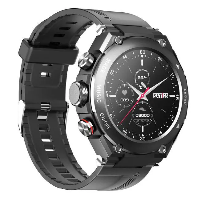 Alt view image 2 of 6 - Smart Watch with Earbuds 3 in 1 Round Fitness Tracker 1.28inch Smartwatch for Men Answer/Make Call Speaker Recording Sleep Monitor Sports Smart Watch Long Time Standby