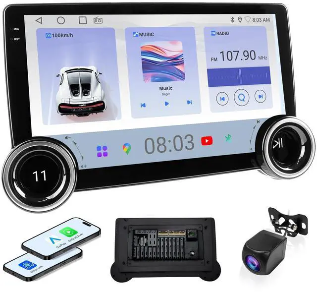 Main image of 10.1" Wireless CarPlay & Android Auto Car Stereo - 2GB RAM 64GB ROM, DSP Sound, 1080P Backup Camera, Bluetooth 5.0, HD Touchscreen Media Receiver