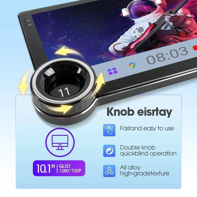 Alt view image 3 of 6 - 10.1" Wireless CarPlay & Android Auto Car Stereo - 2GB RAM 64GB ROM, DSP Sound, 1080P Backup Camera, Bluetooth 5.0, HD Touchscreen Media Receiver