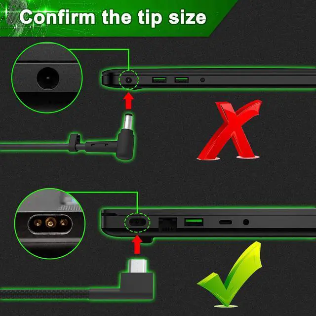 Alt view image 2 of 6 - Compatible with 230W Razer Blade Charger,Razer Blade 14 RTX3060 RTX3070 RTX3080,17 RTX2060 RTX2070 RTX2080,15 Model GTX1060 GTX1070 RTX AC Adapter Power Supply,lex 4 1480 (230W)