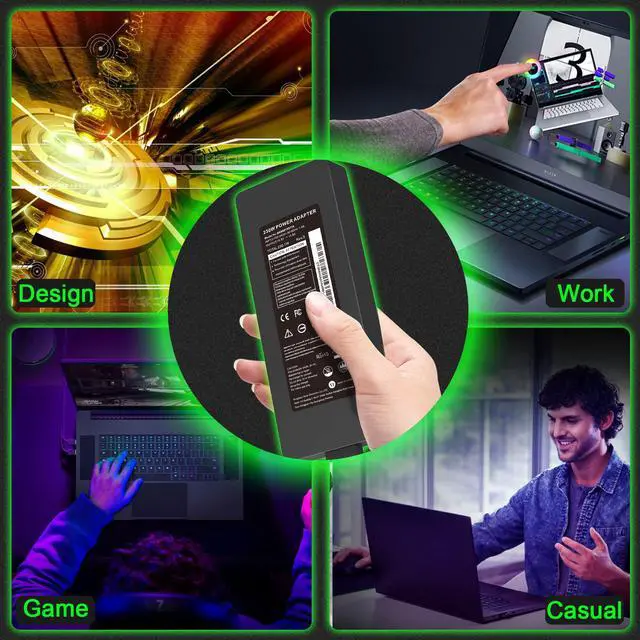 Alt view image 5 of 6 - Compatible with 230W Razer Blade Charger,Razer Blade 14 RTX3060 RTX3070 RTX3080,17 RTX2060 RTX2070 RTX2080,15 Model GTX1060 GTX1070 RTX AC Adapter Power Supply,lex 4 1480 (230W)