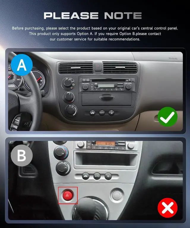 Alt view image 3 of 6 - 4G+64G 5G WiFi Android 15 Car Stereo for Honda Civic 2001-2005 with Wireless Carplay Android Auto, 9 Inch IPS Touch Screen GPS/Bluetooth 5.0/ FM/32EQ/ SWC/Backup Camera
