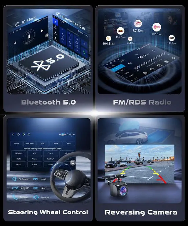Alt view image 6 of 6 - 4G+64G 5G WiFi Android 15 Car Stereo for Honda Civic 2001-2005 with Wireless Carplay Android Auto, 9 Inch IPS Touch Screen GPS/Bluetooth 5.0/ FM/32EQ/ SWC/Backup Camera