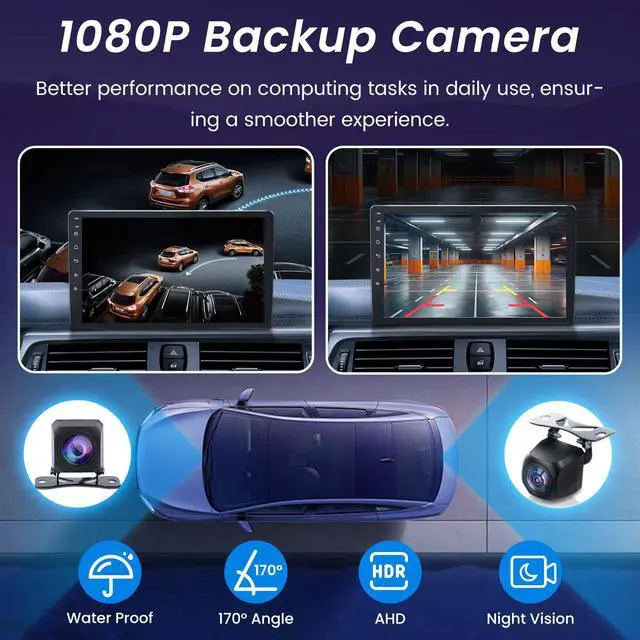 Alt view image 6 of 6 - 4Core+64G ROM Car Radio for Ford F150 2004-2008:7 Inch Touch Screen Stereo with Wireless CarPlay Android Auto Bluetooth 5.0 FM/RDS Audio GPS 5G WiFi SWC 1080P Backup Camera