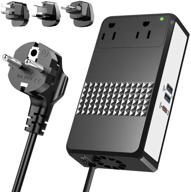 Main image of 600W 220V to 110V Voltage Converter, Voltage Converter US to Europe International Travel with 48W GaN USB Charger, Power Any American Appliances Overseas Like Hair Straightener, Curling Irons