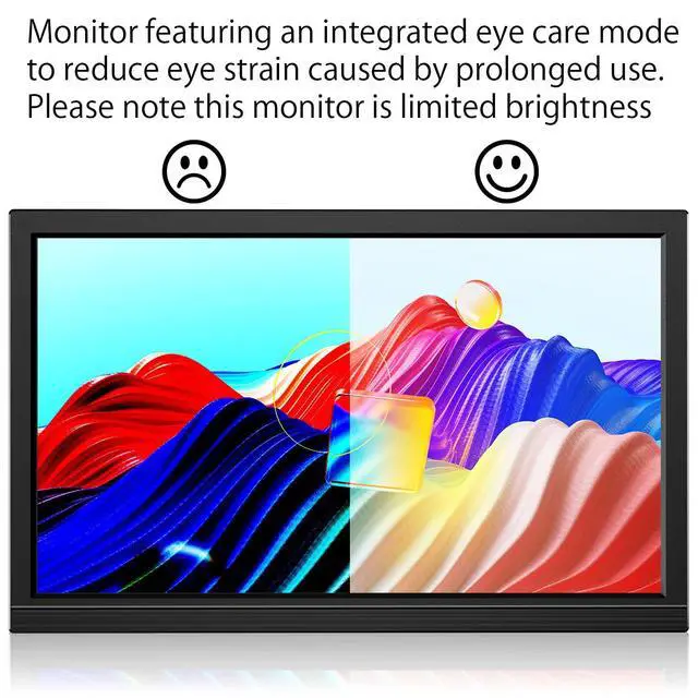 Alt view image 3 of 6 - 17.3inch Portable Monitor for Laptop FHD 1920x1080P 60HZ with Speaker HDMI USB-C Extent PC Monitor Compatible with Computer Xbox Switch mini PC PS4/5 Mac
