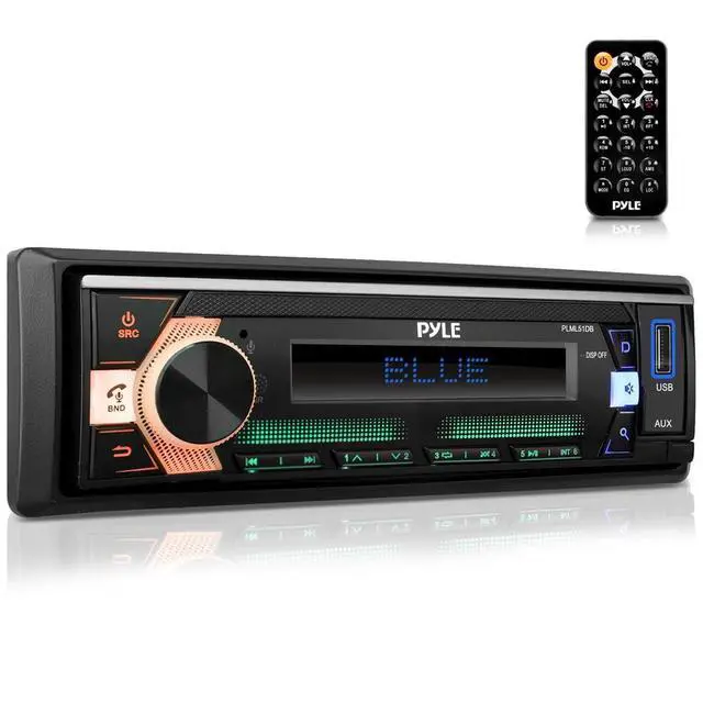 Alt view image 4 of 6 - Usa 300-Watt Stereo Receiver Power Amplifier - AM/FM/MP3/USB/AUX Stereo Receiver, Single DIN, Bluetooth Compatible, 25 Band EQ, Balance, Fader LCD Display with Remote Control (Black) - PLML51DB