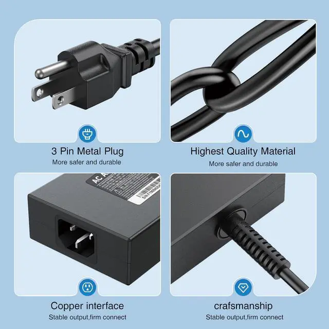 Alt view image 4 of 6 - 240W Laptop Charger Compatible with MSI Katana GF66 GF76 GL66 GL76 Stealth 14 14Studio Creator M16 CreatorPro M16 M17 Sword 15 17,Compatible with Delta 15 A5EFK 15001 Crosshair 17 15S Word 15