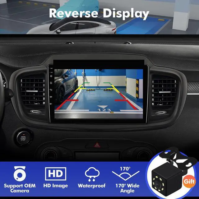 Alt view image 5 of 6 - 10.1 Inch IPS Touchscreen Android 14 Car Stereo for Kia Sorento 3 2015-2020 with Wireless CarPlay & Android Auto 2+64GB Car Radio, Support WiFi 6, Bluetooth,5.4, Backup Camera, SWC