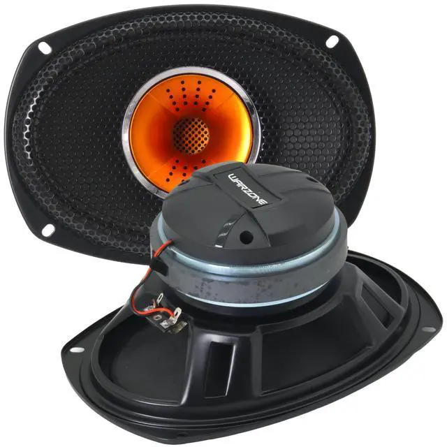Alt view image 2 of 6 - WZ69Si 6x9-Inch Mid-Range + Driver Speaker, 1200W Max, 4 Ohms, 30oz Magnet, Black Steel Basket with Aluminum Dome Tweeter for Car Audio (Single)