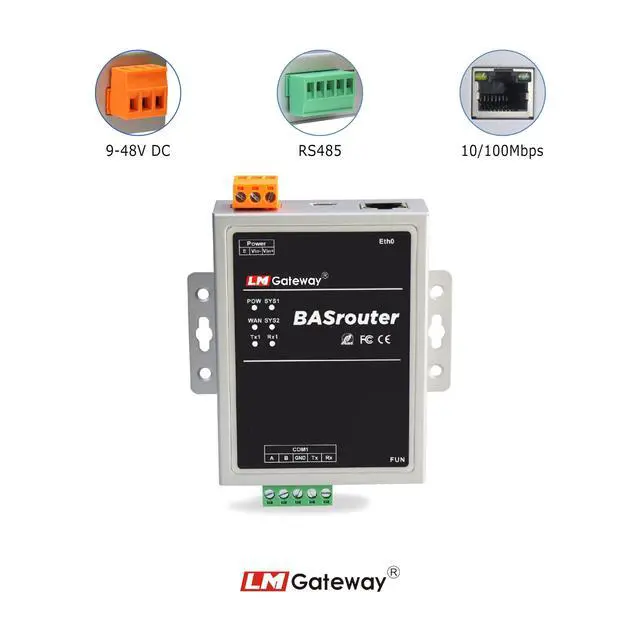 Alt view image 2 of 6 - LM 101-B BACnet Router for Building Support, BACnet MS/TP to BACnet IP, 10/100 Ethernet with Auto-Negotiation and Auto-MDIX, Support for BBMD