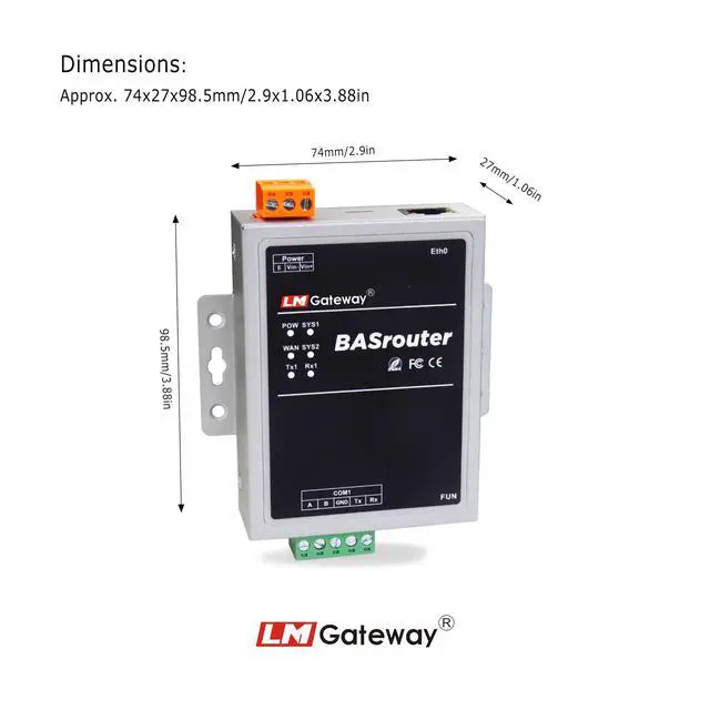 Alt view image 5 of 6 - LM 101-B BACnet Router for Building Support, BACnet MS/TP to BACnet IP, 10/100 Ethernet with Auto-Negotiation and Auto-MDIX, Support for BBMD