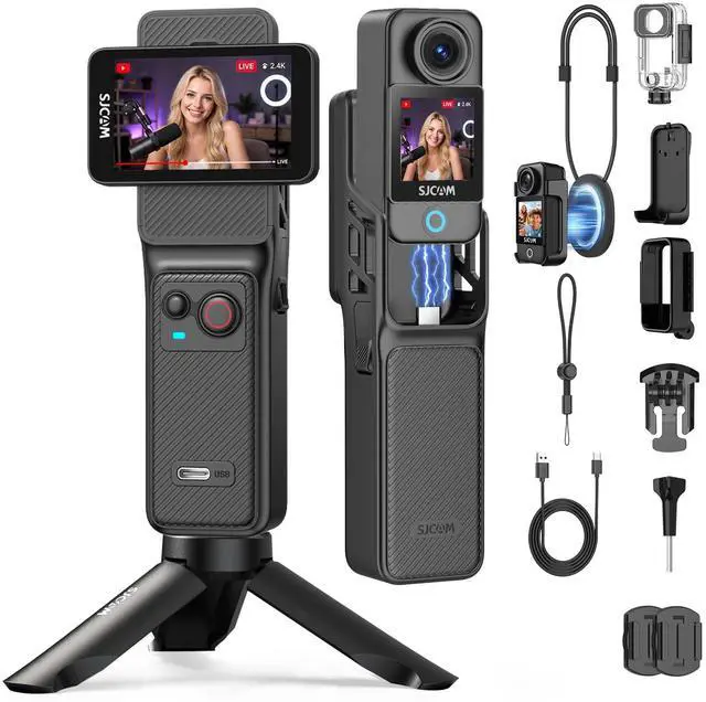 Main image of C400 4K YouTube Creator Vlogging Camera,7H Battery Handle,3-in-1 Handheld Wearable Travel Camera with 2.29" Touchscreen, 6-Axis Stabilization,30M Waterproof Camara para grabar contenido
