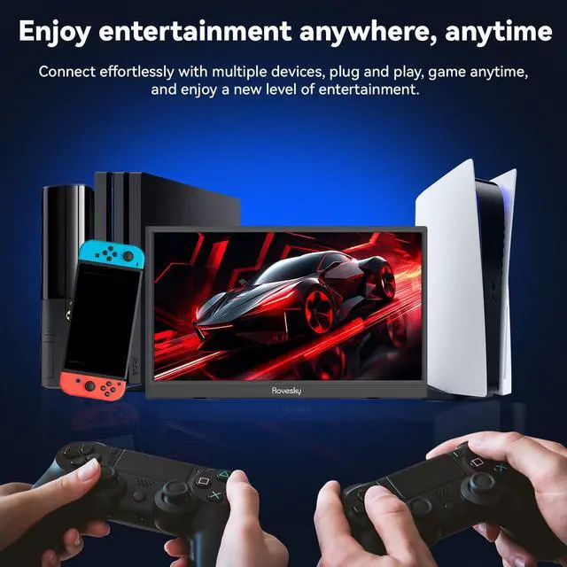 Alt view image 5 of 6 - Cordless 15.6'' Portable Monitor with Built-in Battery,1080P FHD IPS Laptop Screen Extender, 100% No Wires Needed, Wireless Screen Mirroring Display for phone PS4/5 Xbox Switch Gaming & Office