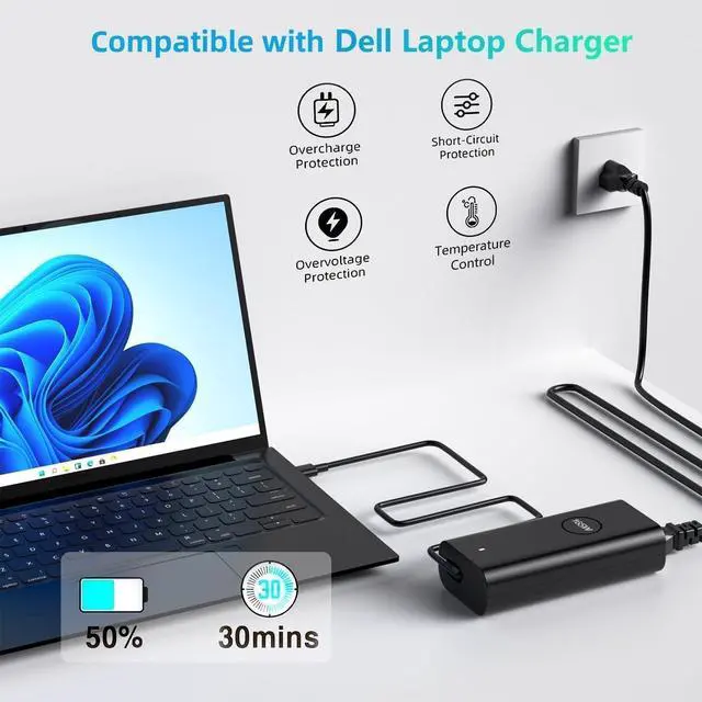 Alt view image 5 of 6 - New 165W GAN USB Type C Laptop Charger Compatible with Precision 5690 5680 3581 3580 Pro Max 16 18 9840 Plus MA16250 MB16250 XPS 17 9730 9720 M9TG5 DA165PM210 HA165PM210 Contains Power Protection Bag
