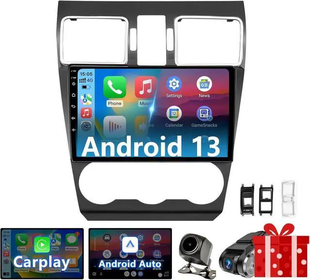 Main image of Android 13 Car Stereo Radio Compatible with Subaru Forester WRX Impreza STi Crosstrek 2016-2018 with Wireless CarPlay Android Auto 9" Screen, 2+64G, WiFi/Bluetooth/GPS/Backup Camera