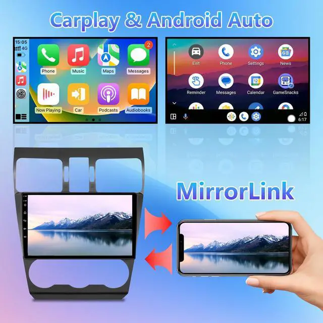 Alt view image 3 of 6 - Android 13 Car Stereo Radio Compatible with Subaru Forester WRX Impreza STi Crosstrek 2016-2018 with Wireless CarPlay Android Auto 9" Screen, 2+64G, WiFi/Bluetooth/GPS/Backup Camera