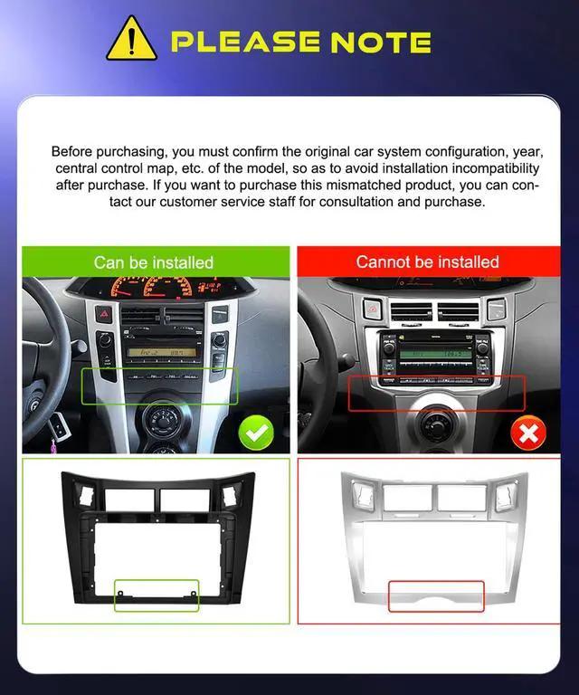Alt view image 3 of 6 - 5/6GWiFi,8Core 4GB+64GB Radio for Toyota Yaris 2006-2011 Car Stereo with Snapdragon Processor Android 13 Radio 9 Inch 1280x720 IPS Touchscreen Carplay/Android Auto JHi-Res GPS DSP FM/RDS SWC Camera