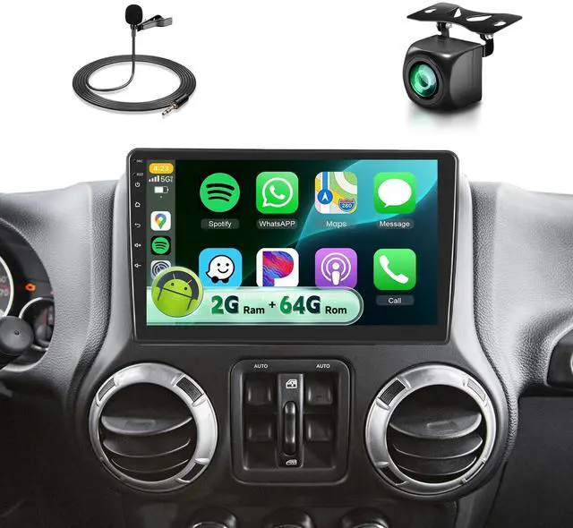 Main image of Android Car Radio for Jeep Wrangler Stereo 2007-2018 Dodge Ram 1500 2500 3500 Grand Cherokee with DSP Wireless Carplay Android Auto,10" HD IPS Touchscreen Radio GPS WiFi Bluetooth FM SWC 2G+64G