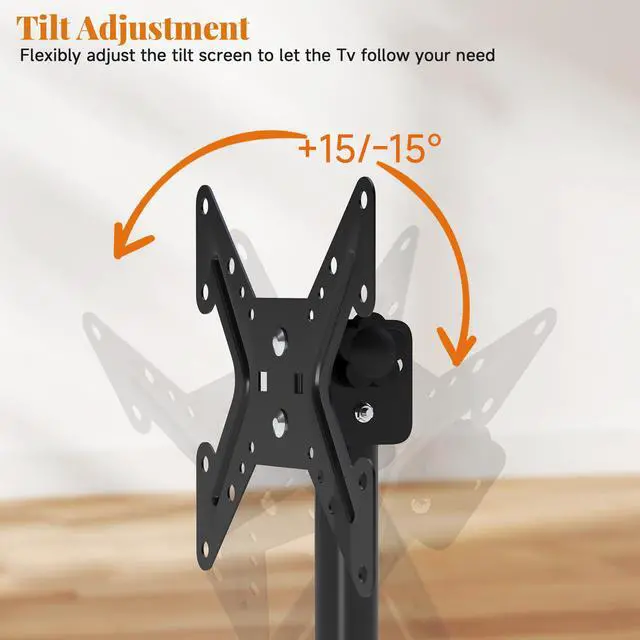Alt view image 5 of 6 - TV Stand with Mount 360°Swivel Tiltable Floor Monitors Stand Universal 70 Height Adjustable Tall TV Floor Stand for 12 to 43 inches Flat Screen or Curved TVs Monitors Display Trolley Stand