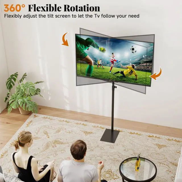 Alt view image 6 of 6 - TV Stand with Mount 360°Swivel Tiltable Floor Monitors Stand Universal 70 Height Adjustable Tall TV Floor Stand for 12 to 43 inches Flat Screen or Curved TVs Monitors Display Trolley Stand