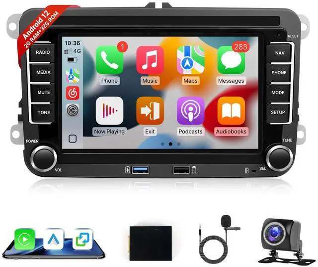 Main image of Car Stereo for Volkswagen VW Passat Golf MK5 MK6 Jetta Tiguan Beetle Car Radio with Wireless Carplay Android Auto, 7 inch Touch Screen GPS Navigation Bluetooth WiFi FM Backup Camera SWC