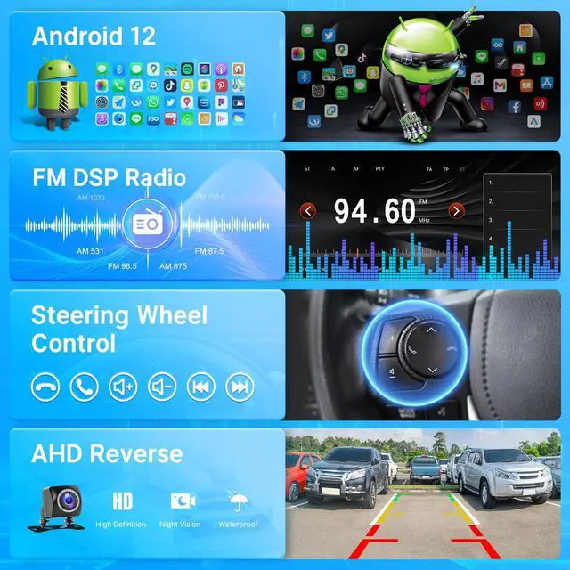 Alt view image 4 of 6 - Car Stereo for Volkswagen VW Passat Golf MK5 MK6 Jetta Tiguan Beetle Car Radio with Wireless Carplay Android Auto, 7 inch Touch Screen GPS Navigation Bluetooth WiFi FM Backup Camera SWC