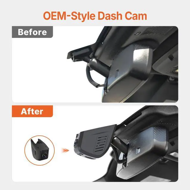 Alt view image 3 of 6 - F150 Dash Cam for Ford F150/F250/F350,4K+1080P Wireless Dash Camera Front and Rear,OEM Style,Breeze Installation,HDR,Night Vision,WiFi & App,G-Sensor,128GB Card