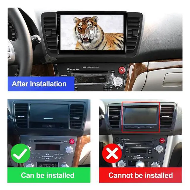 Alt view image 2 of 6 - 4 Core 64G Android 14 Double Din Car Stereo for Subaru Legacy Outback 2005-2009 with 9 Inch Touchscreen Radio Built-in Wireless Carplay/Android Auto/Bluetooth/AUX/Steering Wheel Controls/Backup Camera