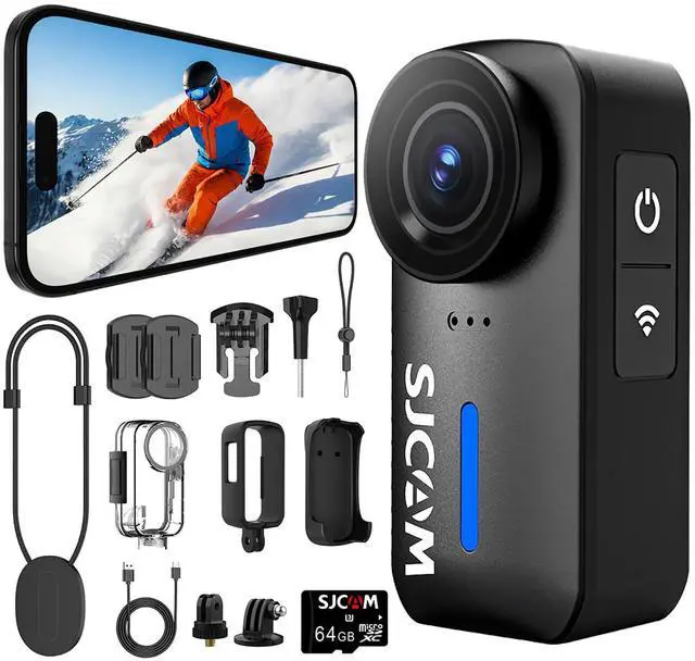 Main image of C110+ 4K Mini Body Camera with 6-Axis Gyro Stabilization,170° Wide Angle Magnetic POV Camera,30M Waterproof,64GB Card, Hands-Free Recording for Helmet, Motorcycle & Vlogging
