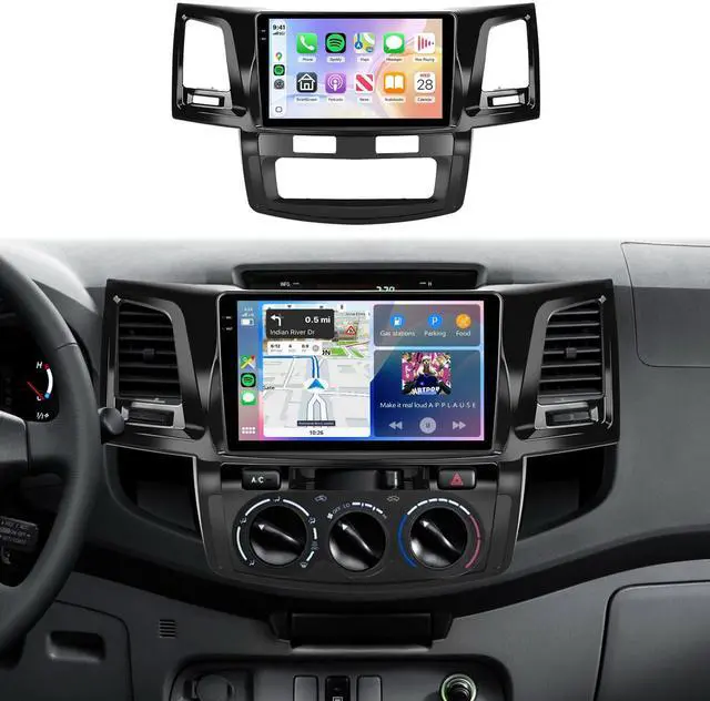 Main image of 5Ghz WiFi Car Stereo Radio for Toyota HILUX 2005-2014 Support Wireless Carplay Android Auto 9'' HD 1080P Touchscreen with Android 15 GPS Navigation EQ AHD Backup Camera FM/RDS Radio SWC 2G+64G