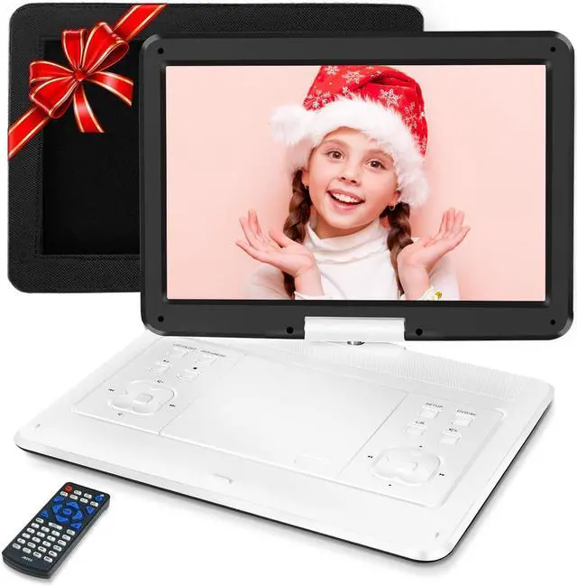 Main image of 16.5" Portable DVD Player with 14.1" Large HD Screen, 6Hrs 5000mAh Rechargeable Battery, Car Headrest Mount & Car Charger, Portable DVD Player for Kids Support USB/SD Card/Sync TV