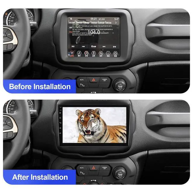 Alt view image 2 of 6 - 2+32G Android 13 Double Din Car Stereo for Jeep Renegade 2015-2020 with 9 Inch Touchscreen Radio Built-in Wireless Carplay/Android Auto/GPS/Bluetooth/FM/AUX-in/Steering Wheel Controls/Backup Camera