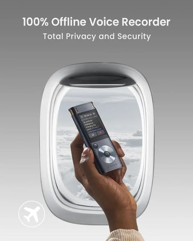 Alt view image 3 of 6 - AI Voice Recorder with Playback, Digital Voice Recorder with Voice-to-Text Transcription & Smart Summarize, AI Recorder Transcriber for Lectures, Interviews, Conferences & Lawyers