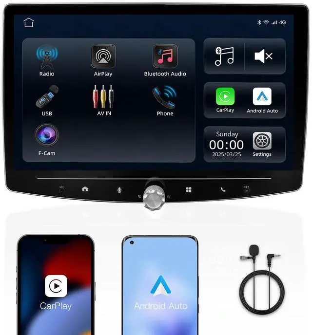 Main image of 10.1" Large Touchscreen Linux Car Stereo - Universal Double Din Android Auto CarPlay Receiver for Fast & Stable Performance,HD 720P Display, BT5.0, Support Backup Camera & Steering Wheel Control