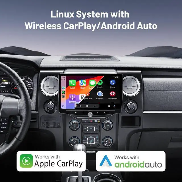 Alt view image 2 of 6 - 10.1" Large Touchscreen Linux Car Stereo - Universal Double Din Android Auto CarPlay Receiver for Fast & Stable Performance,HD 720P Display, BT5.0, Support Backup Camera & Steering Wheel Control