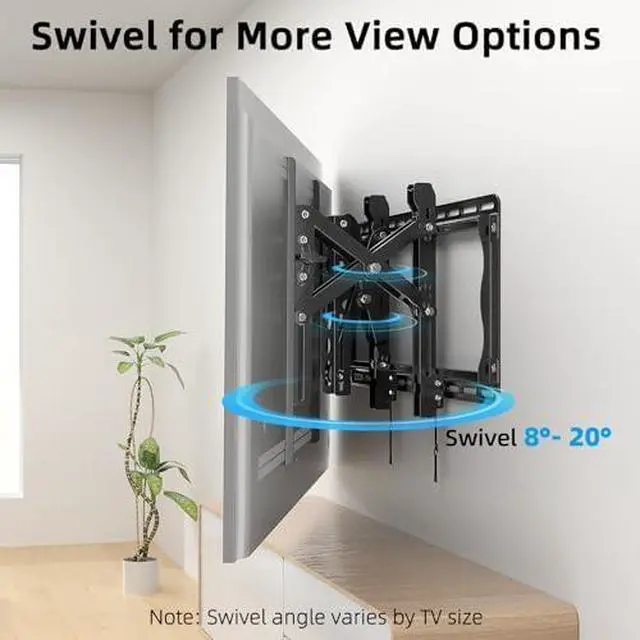 Alt view image 4 of 6 - Advanced Full Motion TV Mount for 32-90 Inch TVs, Tilt TV Wall Mount with Extension, Swivel, Slide and Level, Wall Mount tv Bracket - Max VESA 600x400mm, up to 132lbs, 16/18/24 Inch Studs