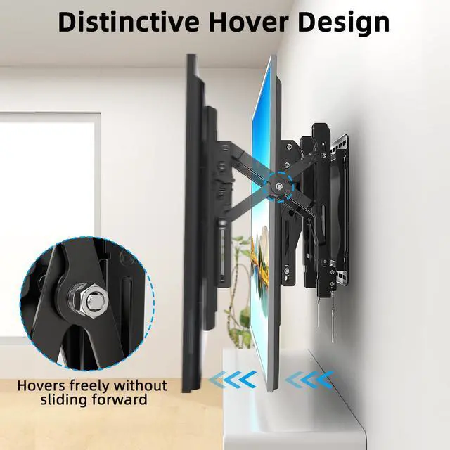 Alt view image 5 of 6 - Advanced Full Motion TV Mount for 32-90 Inch TVs, Tilt TV Wall Mount with Extension, Swivel, Slide and Level, Wall Mount tv Bracket - Max VESA 600x400mm, up to 132lbs, 16/18/24 Inch Studs