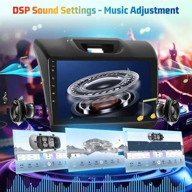 Alt view image 6 of 6 - 8 Core 4+64G Car Radio for Isuzu D-MAX 2015-2018 MU-X 2015-2017 with Wireless Carplay & Android Auto - 9 Inch Android 15 Touchscreen Radio with 5GHz WiFi/DSP/SWC + AHD Rear View Camera